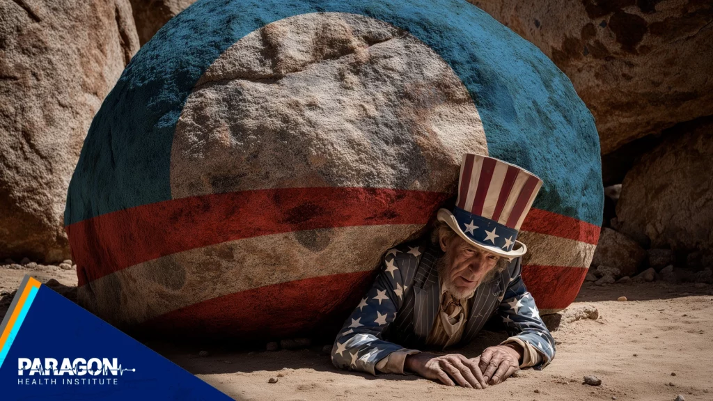 1AW THUMB Uncle Sam Trapped Under A Big Round Boulder0