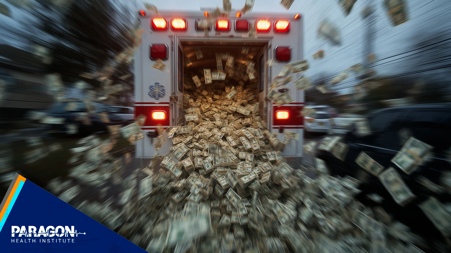 1AW THUMB Cash Billows Out Of The Back Of An Ambulance0